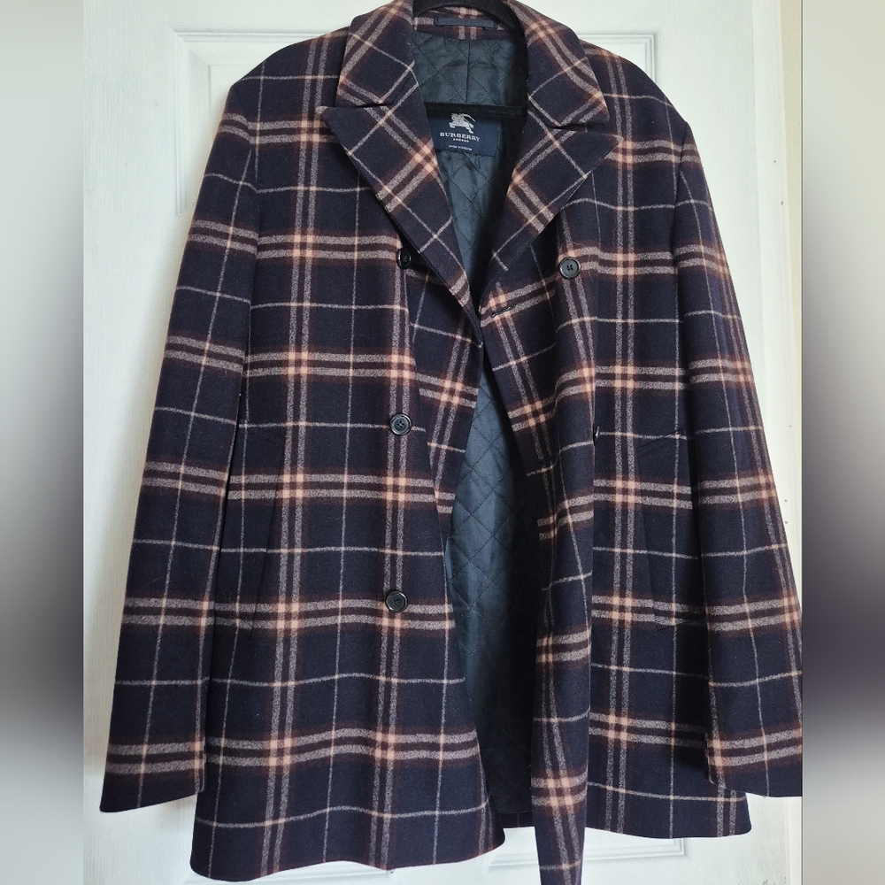 BURBERRY Plaid Wool Coat